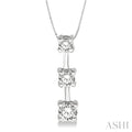 Round Shape Past Present & Future Diamond Pendant