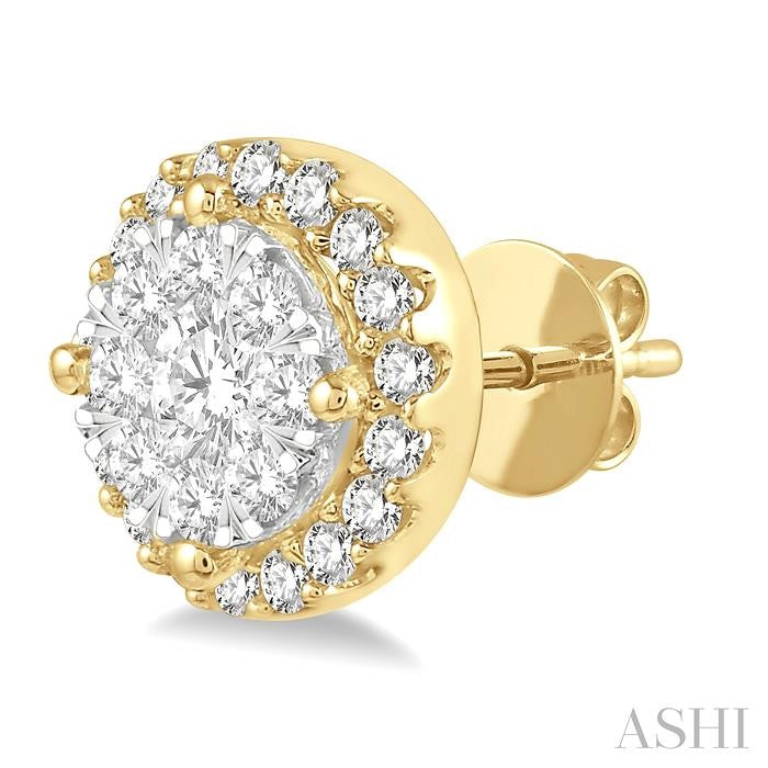 Round Shape Halo Lovebright Essential Diamond Earrings