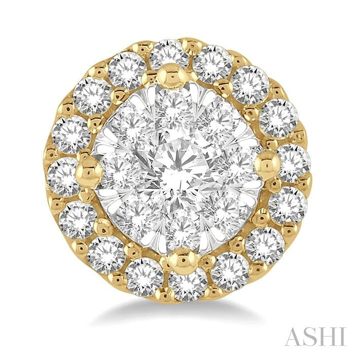 Round Shape Halo Lovebright Essential Diamond Earrings