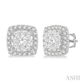 Cushion Shape Halo Lovebright Essential Diamond Earrings