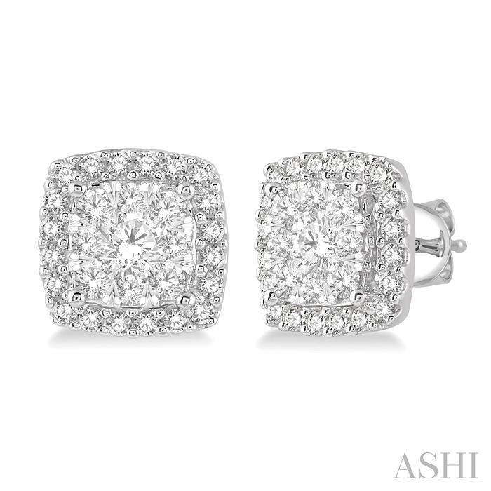 Cushion Shape Halo Lovebright Essential Diamond Earrings