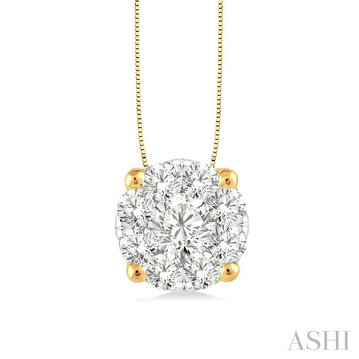 Round Shape Lovebright Essential Diamond Solitaire Pendant