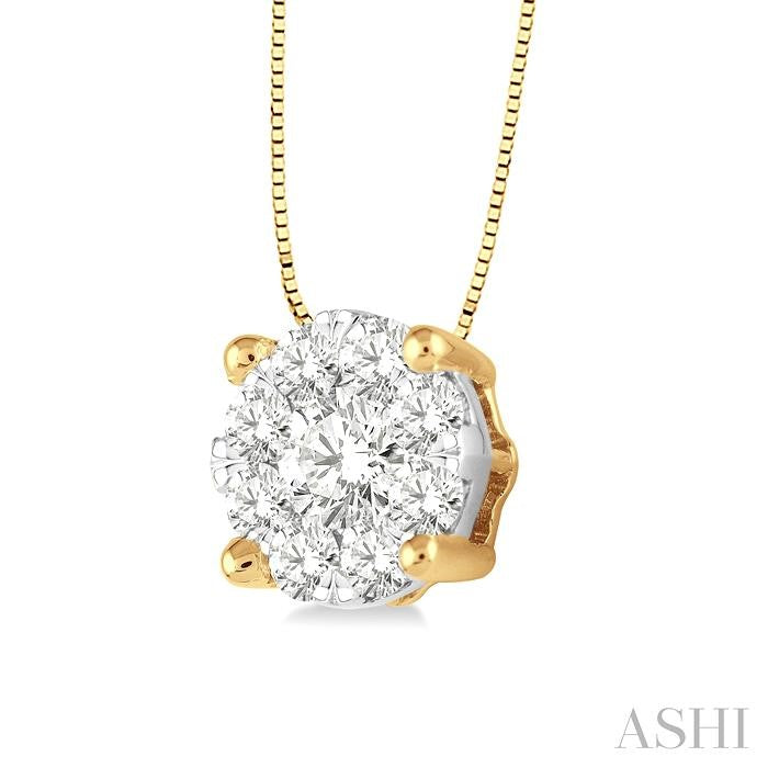 Round Shape Lovebright Essential Diamond Solitaire Pendant