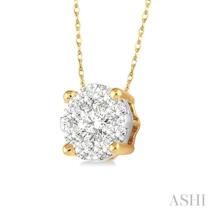Round Shape Lovebright Essential Diamond Solitaire Pendant
