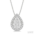 Pear Shape Halo Lovebright Essential Diamond Pendant