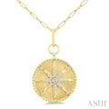 Circle Paperclip Medallion Diamond Fashion Pendant