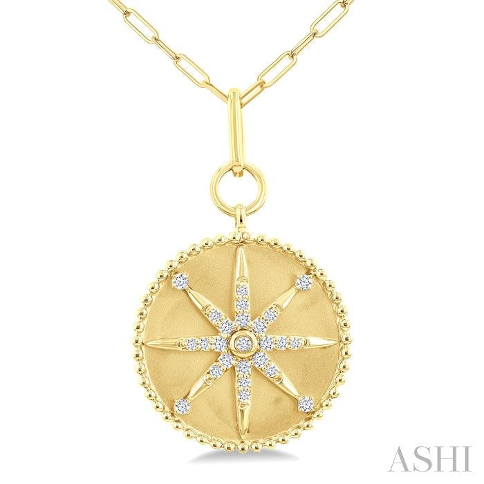 Circle Paperclip Medallion Diamond Fashion Pendant