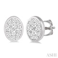 Oval Shape Bezel Set Lovebright Essential Diamond Stud Earrings
