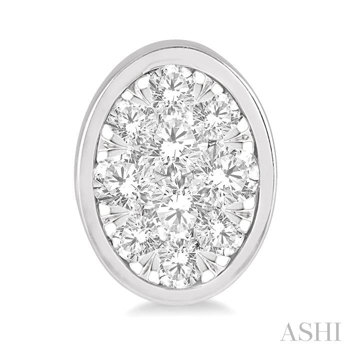 Oval Shape Bezel Set Lovebright Essential Diamond Stud Earrings