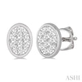 Oval Shape Bezel Set Lovebright Essential Diamond Stud Earrings