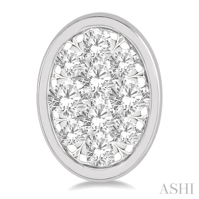 Oval Shape Bezel Set Lovebright Essential Diamond Stud Earrings