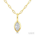 Marquise Shape Bezel Set Paperclip Diamond Fashion Pendant