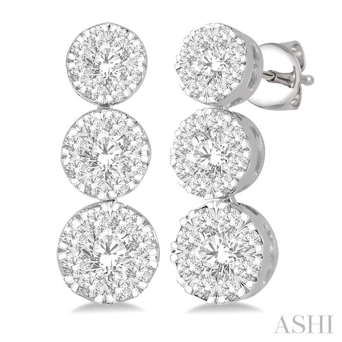 Round Shape Past Present & Future Lovebright Essential Diamond Earrings