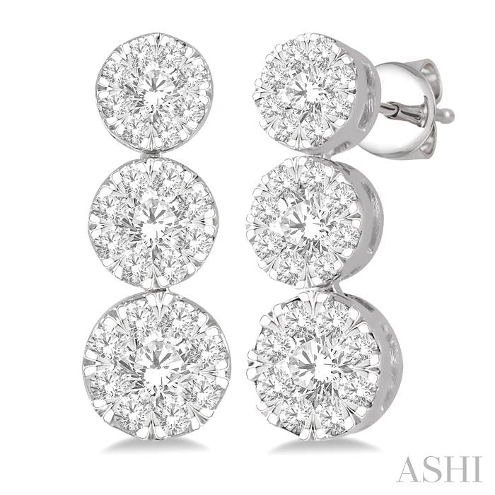 Round Shape Past Present & Future Lovebright Essential Diamond Earrings