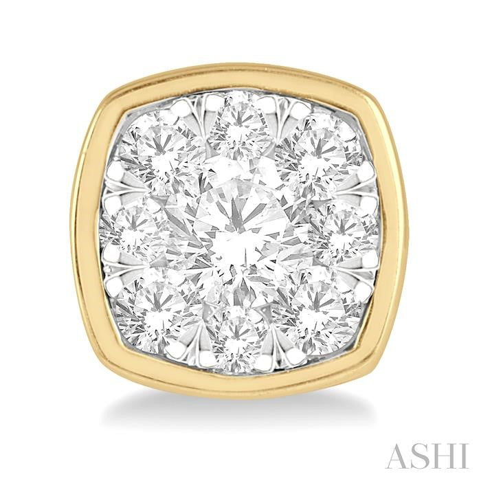 Cushion Shape Bezel Set Lovebright Essential Diamond Stud Earrings