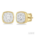 Cushion Shape Bezel Set Lovebright Essential Diamond Stud Earrings