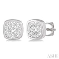 Cushion Shape Bezel Set Lovebright Essential Diamond Stud Earrings