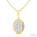 Oval Shape Bezel Set Lovebright Diamond Fashion Pendant