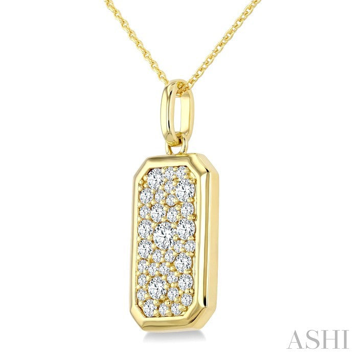 Emerald Shape Pave Diamond Fashion Pendant