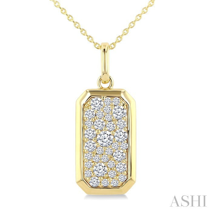 Emerald Shape Pave Diamond Fashion Pendant