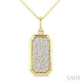 Emerald Shape Pave Diamond Fashion Pendant