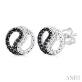 Yin Yang Petite Diamond Fashion Earrings