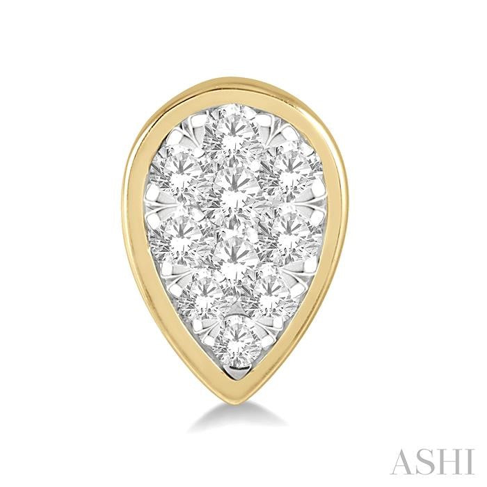 Pear Shape Bezel Set Lovebright Essential Diamond Stud Earrings