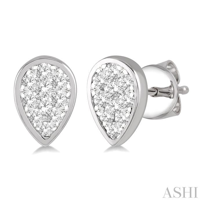 Pear Shape Bezel Set Lovebright Essential Diamond Stud Earrings
