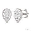 Pear Shape Bezel Set Lovebright Essential Diamond Stud Earrings