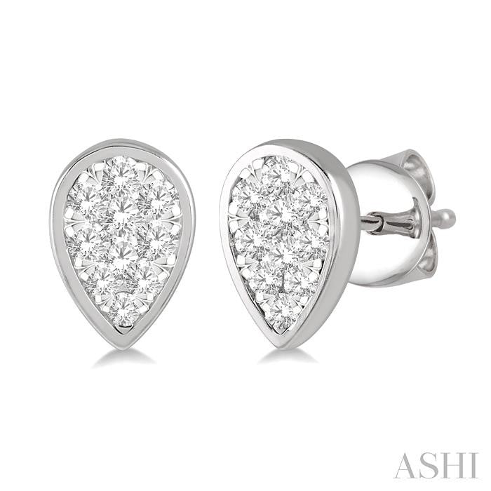 Pear Shape Bezel Set Lovebright Essential Diamond Stud Earrings