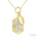 Cross Charm Fluted Diamond Fashion Pendant
