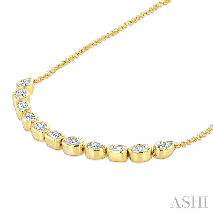 Mixed Shape Diamond Fashion Necklace