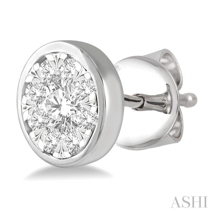 Round Shape Bezel Set Lovebright Essential Diamond Stud Earrings