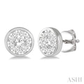 Round Shape Bezel Set Lovebright Essential Diamond Stud Earrings