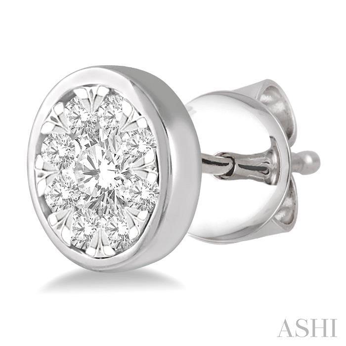 Round Shape Bezel Set Lovebright Essential Diamond Stud Earrings