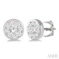 Round Shape Bezel Set Lovebright Essential Diamond Stud Earrings