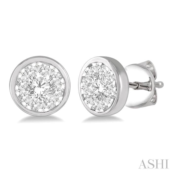 Round Shape Bezel Set Lovebright Essential Diamond Stud Earrings