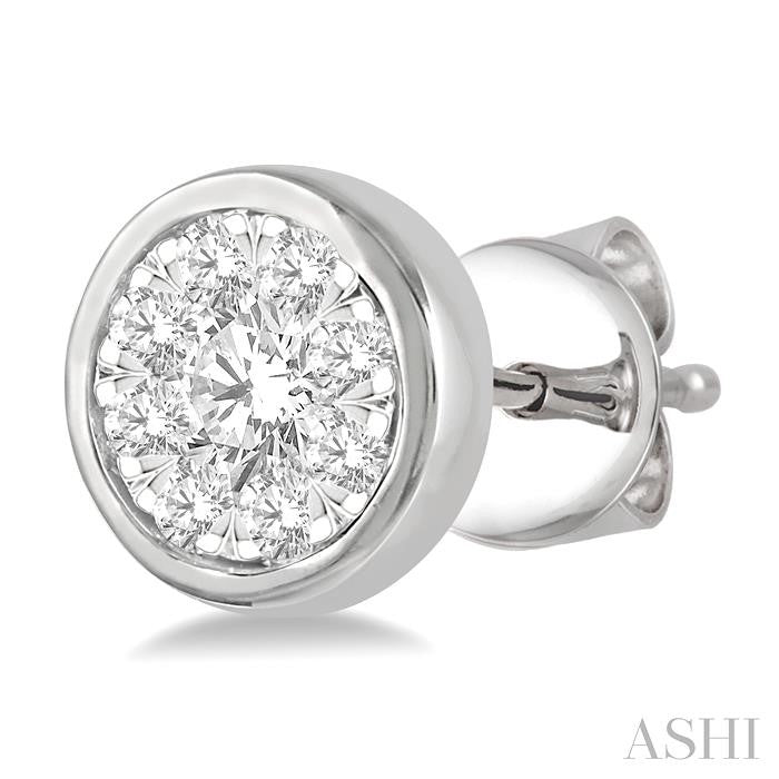 Round Shape Bezel Set Lovebright Essential Diamond Stud Earrings