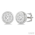 Round Shape Bezel Set Lovebright Essential Diamond Stud Earrings