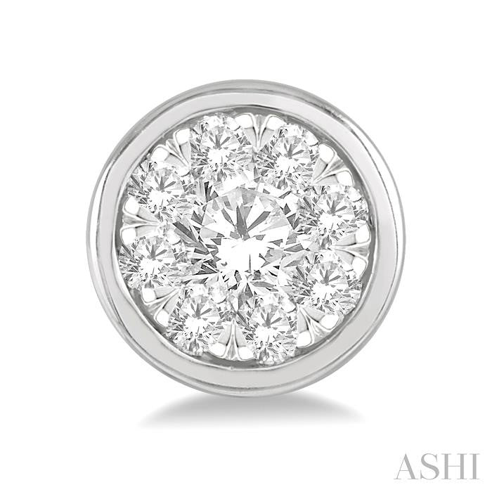Round Shape Bezel Set Lovebright Essential Diamond Stud Earrings