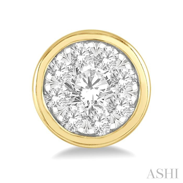Round Shape Bezel Set Lovebright Essential Diamond Stud Earrings