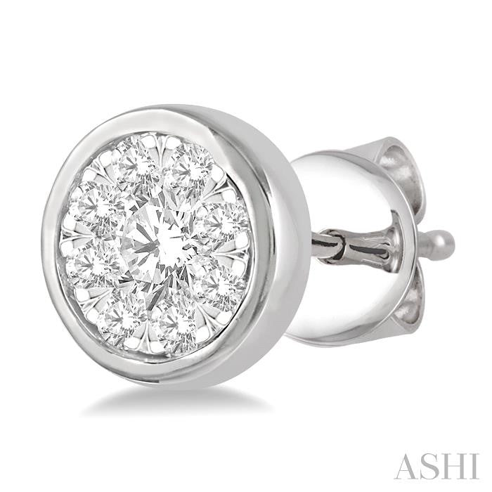 Round Shape Bezel Set Lovebright Essential Diamond Stud Earrings