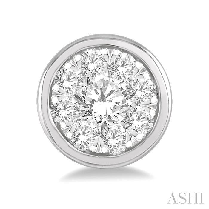 Round Shape Bezel Set Lovebright Essential Diamond Stud Earrings