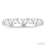 1/3 ctw Zig Zag Scatter Baguette and Round Cut Diamond Fashion Ring in 14K White Gold