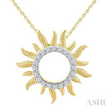 Sunburst Fluted Diamond Fashion Pendant