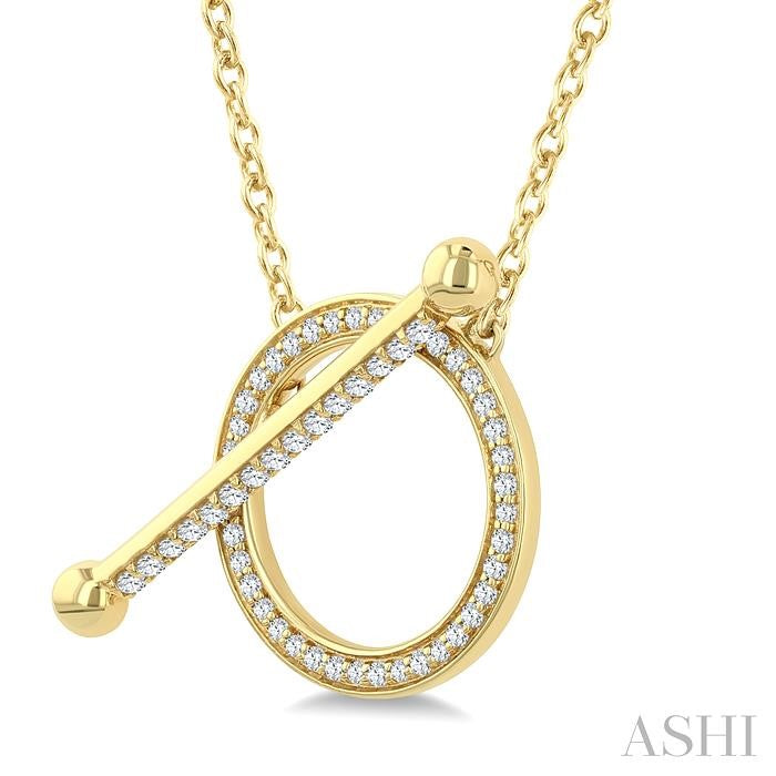 Circle Toggle Diamond Fashion Necklace