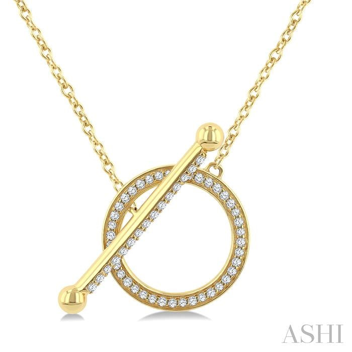 Circle Toggle Diamond Fashion Necklace