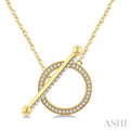 Circle Toggle Diamond Fashion Necklace
