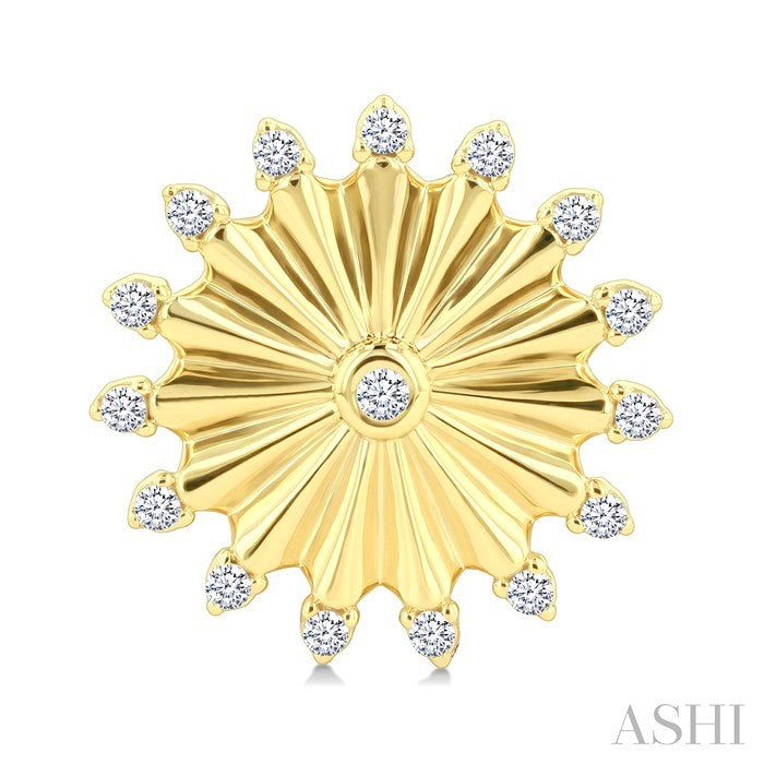 Circle Fluted Diamond Fashion Earrings