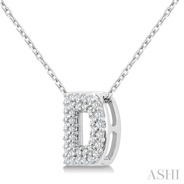 Bubble 'D' Initial Diamond Pendant